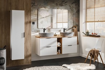 ADEL WHITE шкаф под умывальник 80 см с полкой и столешницей WOTAN ДУБ