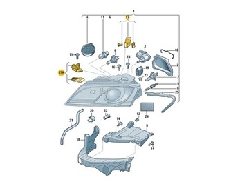 Ремонтный комплект Audi A5/RS5 OE, крепления фар
