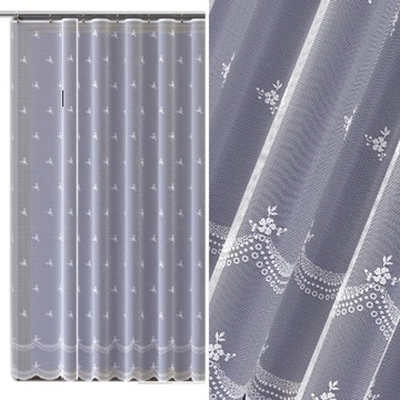 Firana wzór 628d120 żakard 150x120cm z obszyciem
