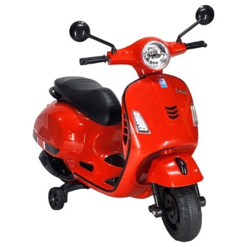 PODWÓJNIE AKUMULATOR VESPA SILNIK DLA DZIECI DŹWIĘK ŚWIATŁO SKUTER 6KM/H