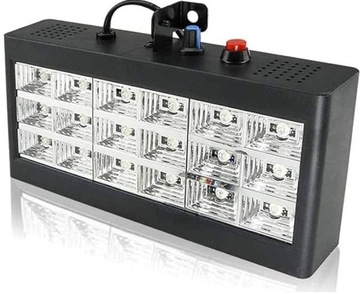 KOLOROFON STROBOSKOP BIAŁE ŚWIATŁO REFLEKTOR DYKOTEKOWY 18LED CZUJNIK DŹW.
