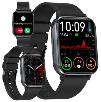 ZEGAREK SMARTWATCH CIŚNIENIE PULS ROZMOWY POL MENU