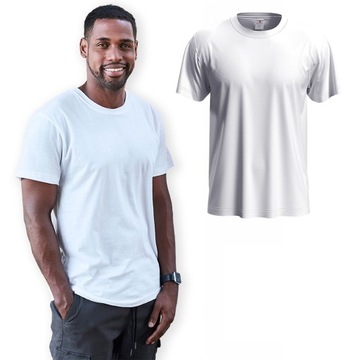 Koszulka T-shirt biała bawełniana gładka pod nadruk CERTYFIKAT OEKO-TEX L