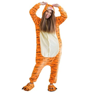 Piżama Onesie Kigurumi Kostium Przebranie Tygrys L: 165 - 175cm