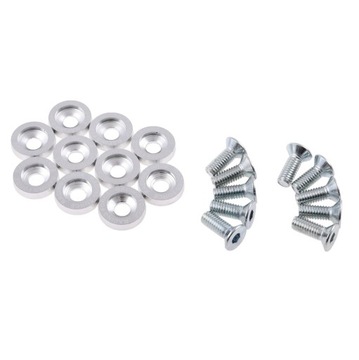 Ozdobne podkładki anodowane srebrne śruby M6 kpl