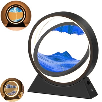 3D DYNAMICZNY PIASEK LAMPKA NOCNA LED SAND ART IDEALNY POKÓJ ART DECO