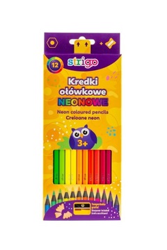 Kredki ołówkowe STRIGO czarne drewno neonowe