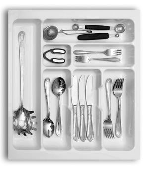 WKŁAD NA SZTUĆCE ORGANIZER DO SZUFLADY 50cm BIAŁY