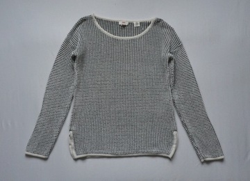 Sweter bluzka levi's levis czarny kremowy 100% bawełna bawełniany 34/36