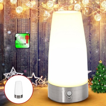 НОЧНИК С ДАТЧИКОМ ДВИЖЕНИЯ LED НАСТОЛЬНАЯ ЛАМПА 3 РЕЖИМ АККУМУЛЯТОРА 3*AAA 2 ШТ.