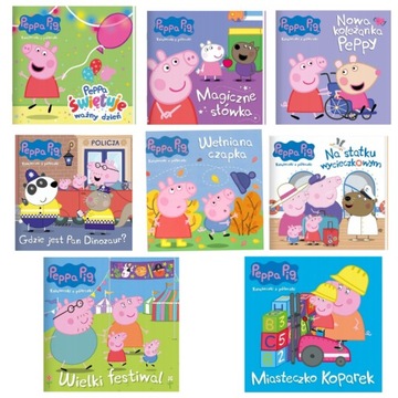 XXL ZESTAW KSIĄŻECZKI Z PÓŁECZKI ŚWINKA PEPPA PIG