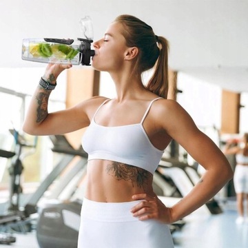 БОЛЬШАЯ Спортивная бутылка для воды Tritan Motivation Bottle для спортзала 1л