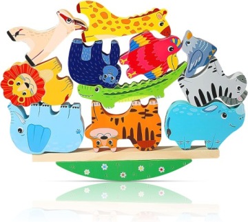 Деревянные кубики с животными Монтессори для 2, 3, 4 лет