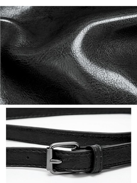 TOREBKA DAMSKA CZARNA DUŻA MIEJSKA TORBA NA RAMIE MODNA SKÓRZANA EKOSKÓRA