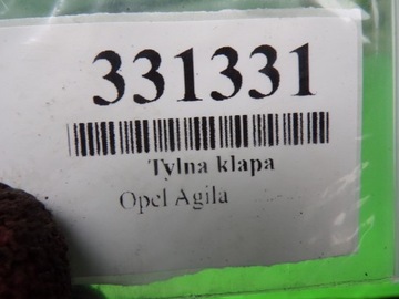 OPEL AGILA A ZADNÍ VÍKO KUFRU KUFRU LAK Z384