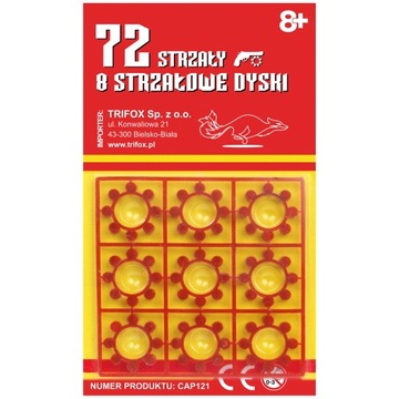 KAPISZONY HUKOWE SPŁONKA 8 STRZAŁÓW DO PISTOLETU x25 1800 STRZAŁÓW