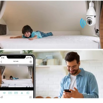 ВРАЩАЮЩАЯСЯ ВНУТРЕННЯЯ КАМЕРА 64G WIFI ЛАМПА 1080P РЕЗЬБА E27 НОЧНОГО ВИДЕНИЯ