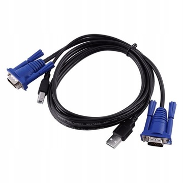 2 портаUSB KVM-переключатель Кабели VGA компьютер DOSG