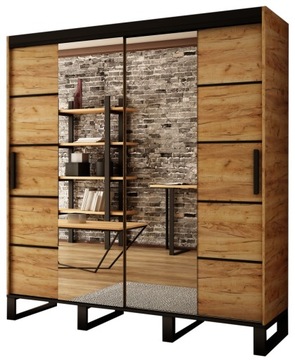 Nowoczesna szafa lustrem metalowe nogi Loft V4 180