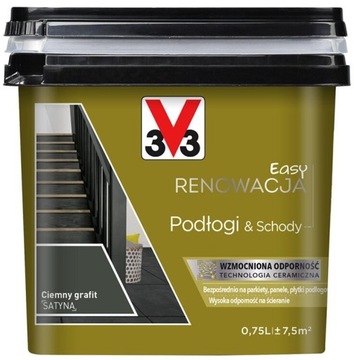 Farba RENOWACYJNA DO PŁYTEK PODŁOGA 0,75 V33 CIEMNY GRAFIT