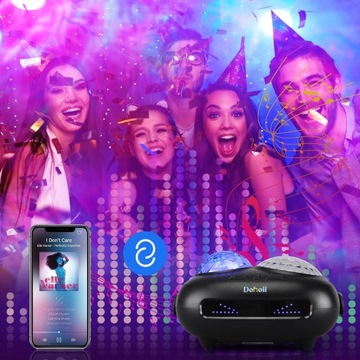 PROJEKTOR GWIAZD STAR GALAXY lampka LED NOCNA BLUETOOTH KULA BIAŁY SZUM