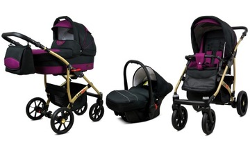 BabyLux Wózek 3w1 dziecięcy spacerówka Largo ALU