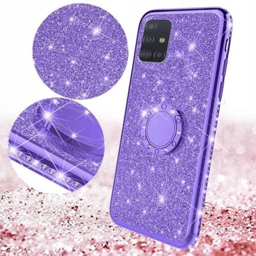 ЧЕХОЛ С БЛЕСКАМИ ДЛЯ SAMSUNG A51 КОЛЬЦО+СТЕКЛО