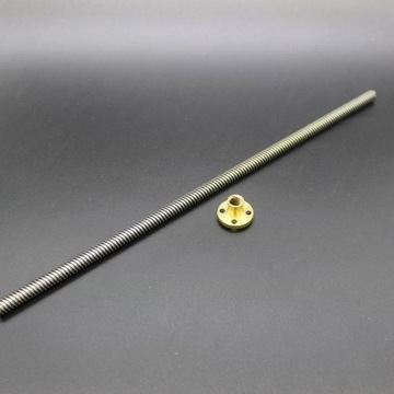 Трапециевидный винт T8 8 мм гайка 500 мм THSL-500-8D