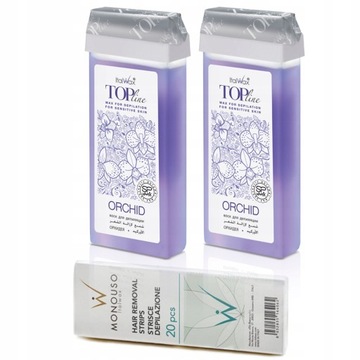 2+1 GRATIS DEPILACJA woski rolka TOP ORCHID paski