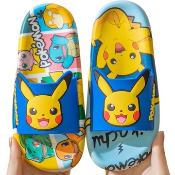 dzieci Klapki Pokemon PIKACHU KAPCIE ANTYPOŚLIZGOWE