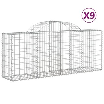Kosz gabionowy 200x50x80/100 srebrny, żelazo galwanizowane
