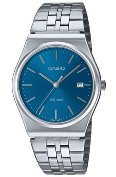 STALOWY WODOSZCZELNY KLASYCZNY ZEGAREK CASIO MTP-B145D -2A2 NIEBIESKI