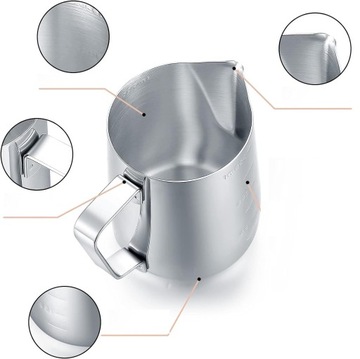 НЕРЖАВЕЮЩАЯ СТАЛЬ КУВШИН ДЛЯ ВСПЕНКИ МОЛОКА КРУЖКА МОЛОЧКА + ПЕРО