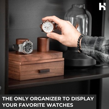 Holme & Hadfield Etui na 2 Zegarki z Szufladą – Drewniane, Luksusowe