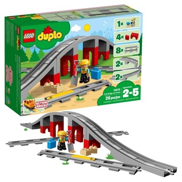 LEGO DUPLO Bricks Железнодорожные пути и виадук 10872 + сумка LEGO