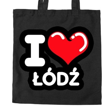 torba czarna kocham Łódź