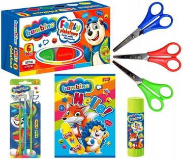 Подарочный набор BAMBINO, мелки, краски, пластилин.
