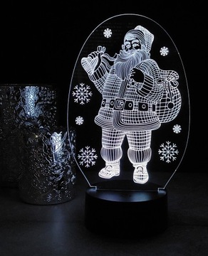 РОЖДЕСТВЕНСКОЕ УКРАШЕНИЕ САНТА 3D LED RGB ЦВЕТА ПУЛЬТ ДУ