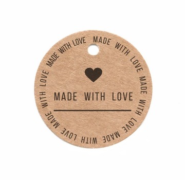 Eko kartonowe zawieszki etykiety MADE WITH LOVE 10