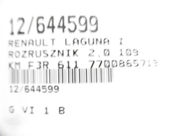 LAGUNA I STARTÉR 7700865719 2,0 16V 0001107047