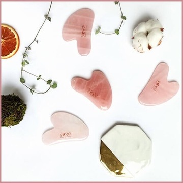 Камень Гуа Ша для массажа и релаксации, розовый кварц.