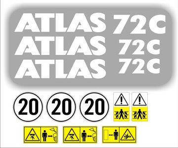 NAKLEJKI NAKLEJKA koparka ładowarka ATLAS 72C