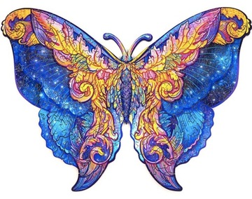 PUZZLE DREWNIANE DLA DOROSŁYCH KOLORY MOTYL M