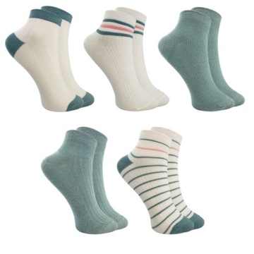 НАБОР ИЗ 10 ПАР ЖЕНСКОЙ ОБУВИ, РАЗНОЦВЕТНЫХ КОРОТКИХ УЗОРОВ