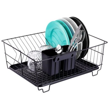 Сушилка для посуды, черная, 40x33x17 см