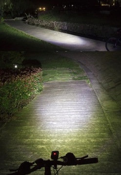 СВЕТОДИОДНАЯ ВЕЛОСИПЕДНАЯ ФАРА ПЕРЕДНЯЯ 1800LM МОЩНАЯ + ЗАДНЯЯ