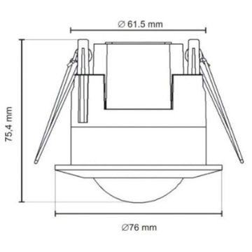 Микроволновой датчик движения для подвесных потолков, 1200 Вт, светодиод, 360°, регулируемый