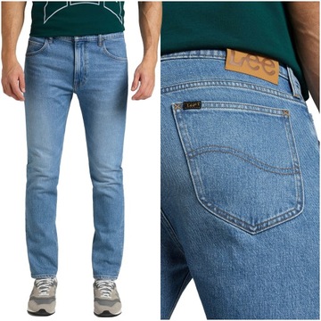 Męskie spodnie jeansowe dopasowane Lee RIDER W34 L32