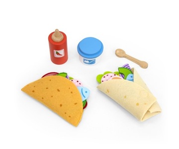 Деревянный набор еды