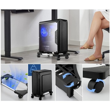 Троллейная база для держателя держателя ПК с колесами для регулируемого стола